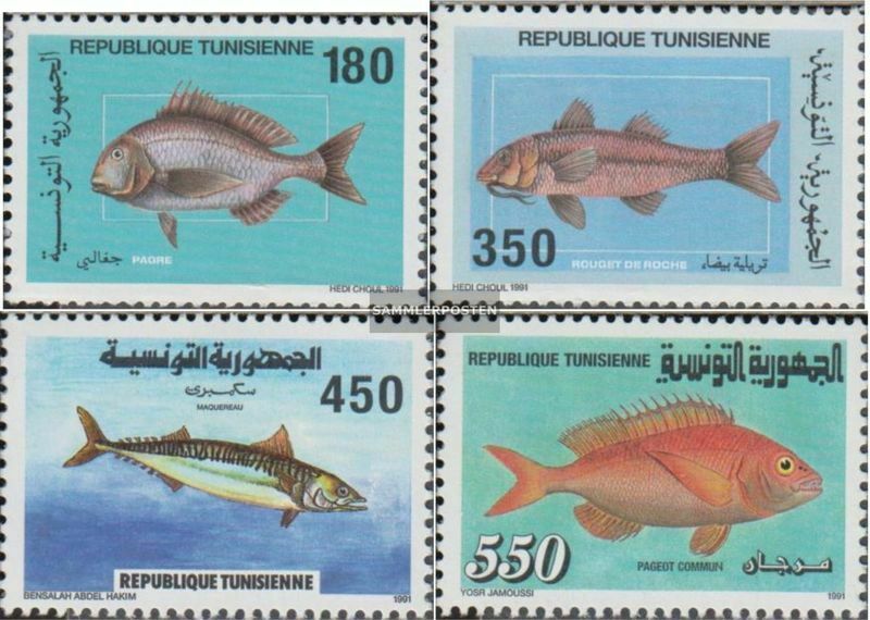 Tunesien 1226-1229 (kompl.ausg.) Postfrisch 1991 Fische