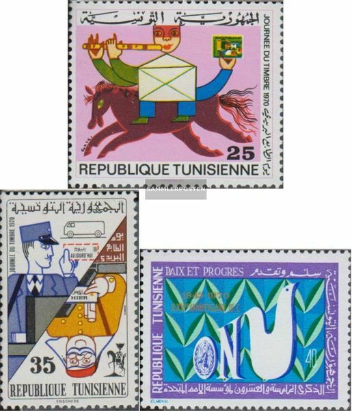 Tunesien 736-737,738 (kompl.ausg.) Postfrisch 1970 Tag Der Briefmarke, Uno
